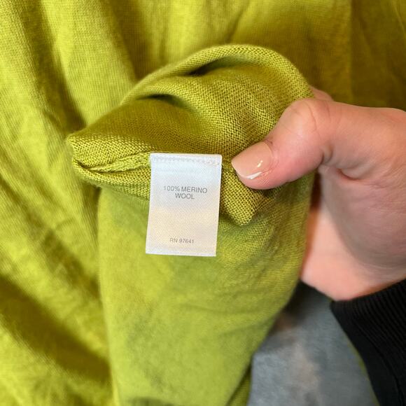 J. Jill 100% Merino Wool Washable Crew Neck Green Sweater Size Large - Picture 7 of 7